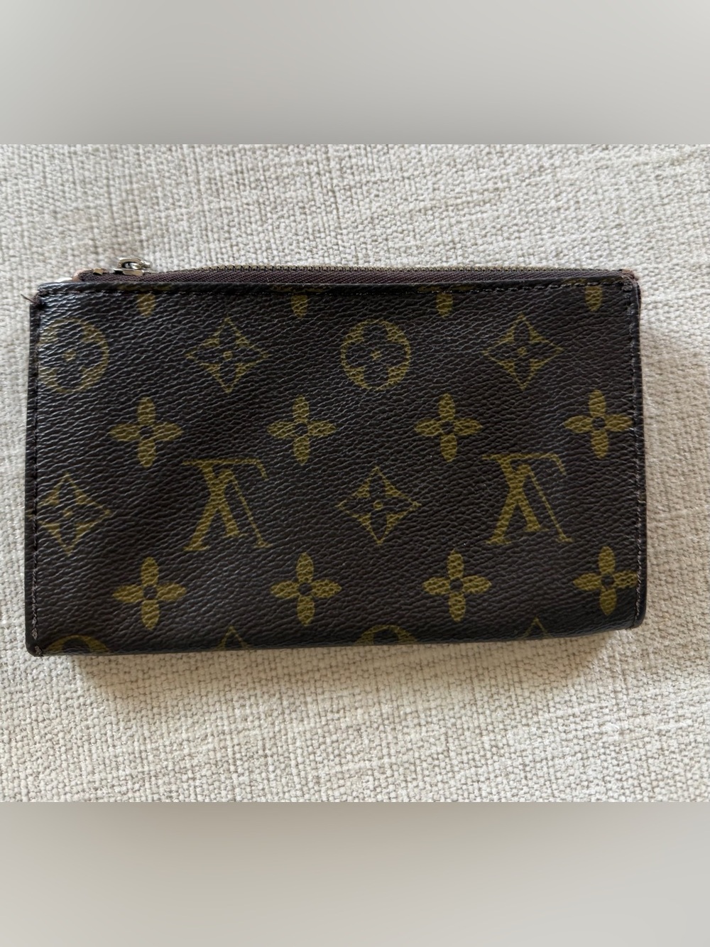 Louis Vuitton Monogram Brown and Tan Zip Pouch Wallet - Picture 2 of 7